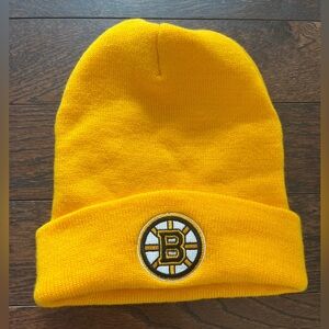 Yellow Beanie with Embroidered Boston Bruins Logo